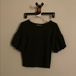 Chic Black Puff Sleeve Top